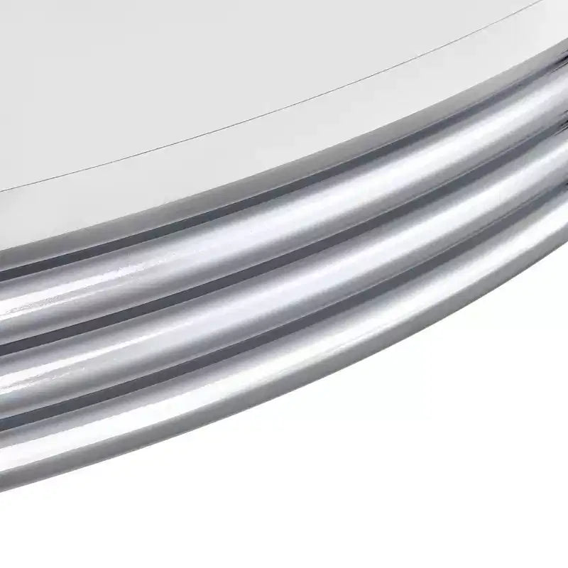 Retro Round Dining Table White – Chrome Pedestal Base, Seats 4