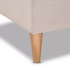 Chaise longue rembourrée beige – Polyester, structure en bois, capacité de 181 kg