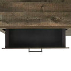 Commode à 5 tiroirs Noyer – Rangement vertical, Quincaillerie bronze, Composite MDF