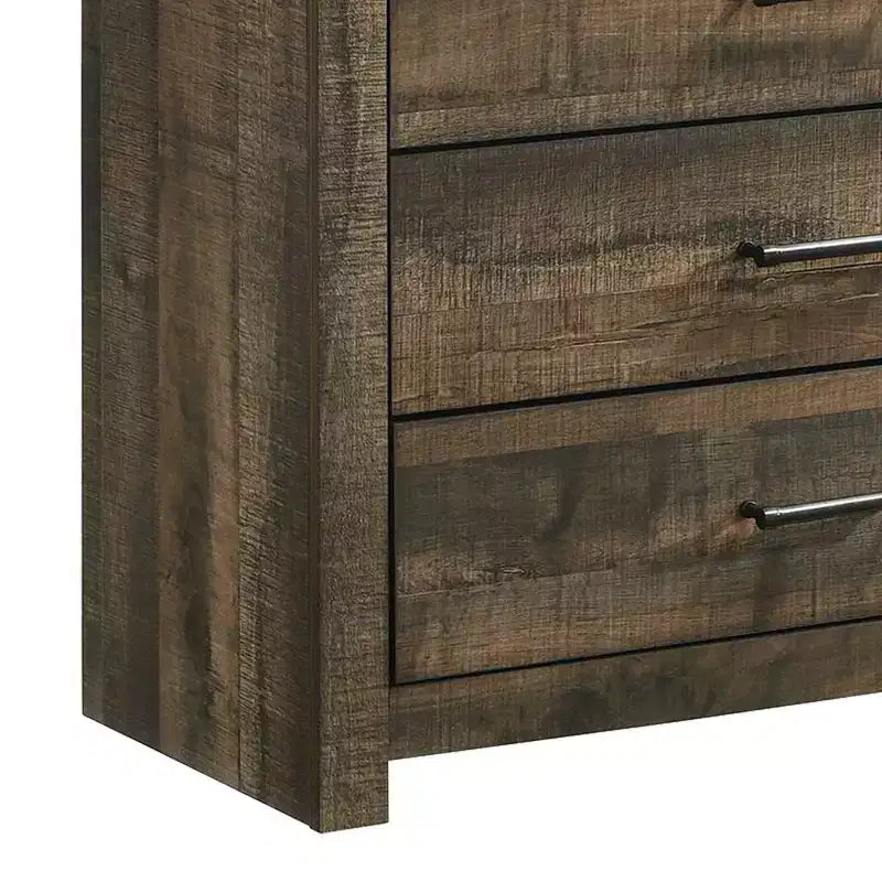 5 Drawer Chest Walnut – Vertical Storage, Bronze Hardware, MDF Composite