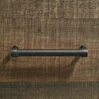 Commode à 5 tiroirs Noyer – Rangement vertical, Quincaillerie bronze, Composite MDF