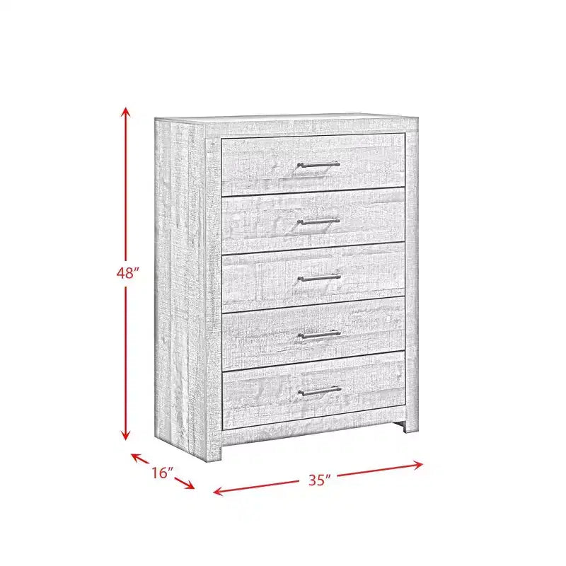 5 Drawer Chest Walnut – Vertical Storage, Bronze Hardware, MDF Composite