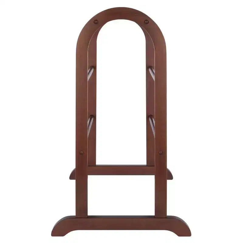 Antique Walnut Hardwood Quilt Rack – 6 Rails, Linen & Comforter Storage