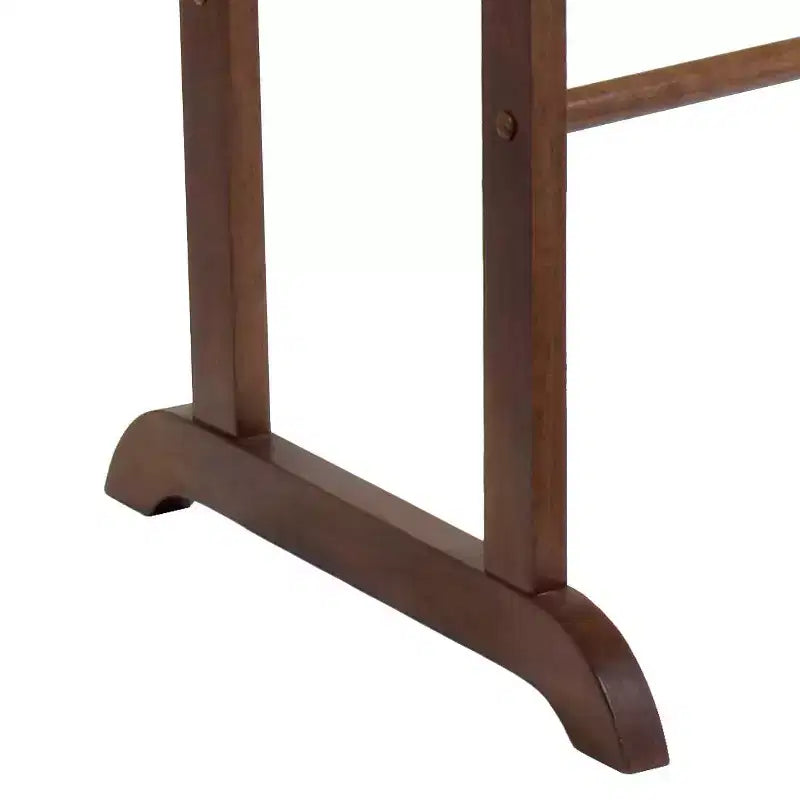 Antique Walnut Hardwood Quilt Rack – 6 Rails, Linen & Comforter Storage