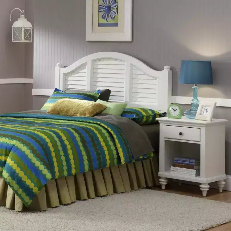 Bermuda Nightstand - White/Espresso with Brass Hardware