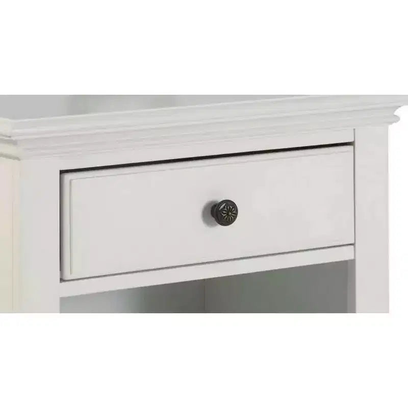 Bermuda Nightstand - White/Espresso with Brass Hardware