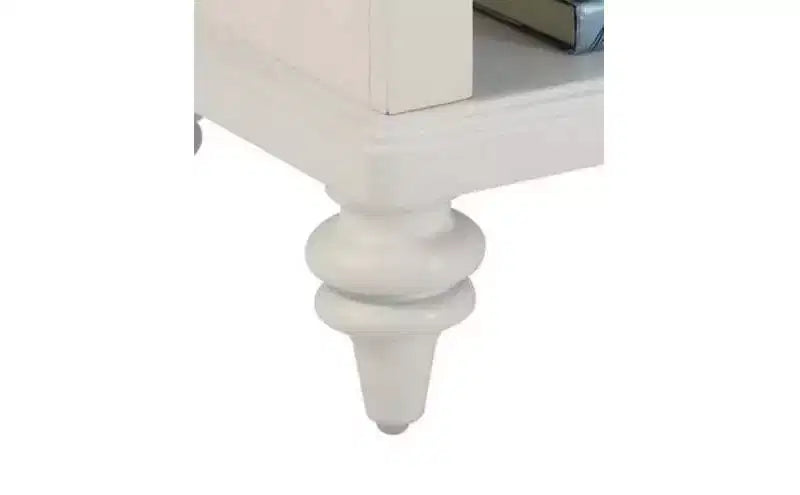 Bermuda Nightstand - White/Espresso with Brass Hardware