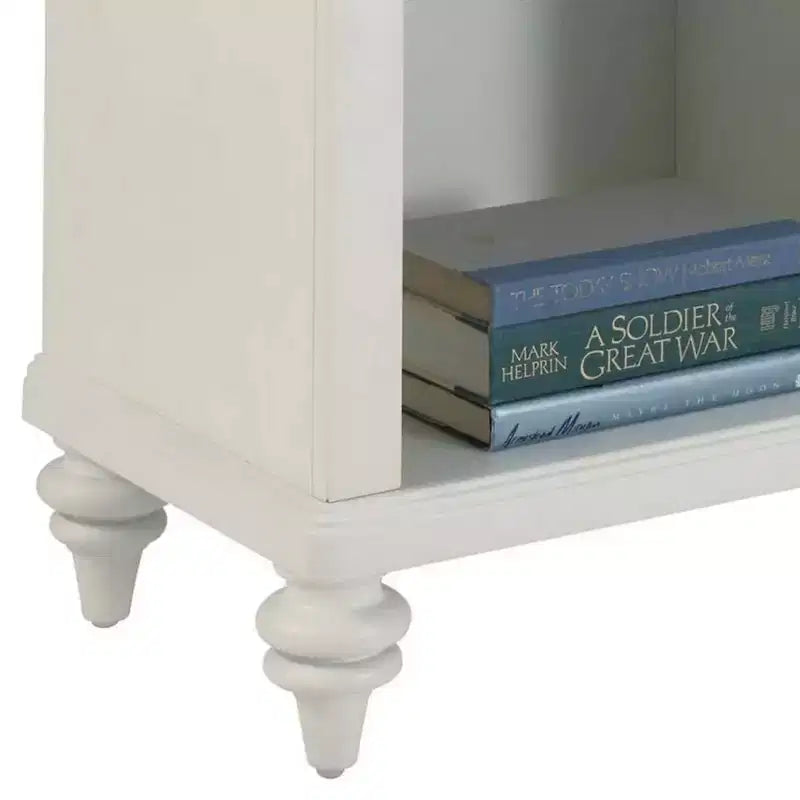 Bermuda Nightstand - White/Espresso with Brass Hardware