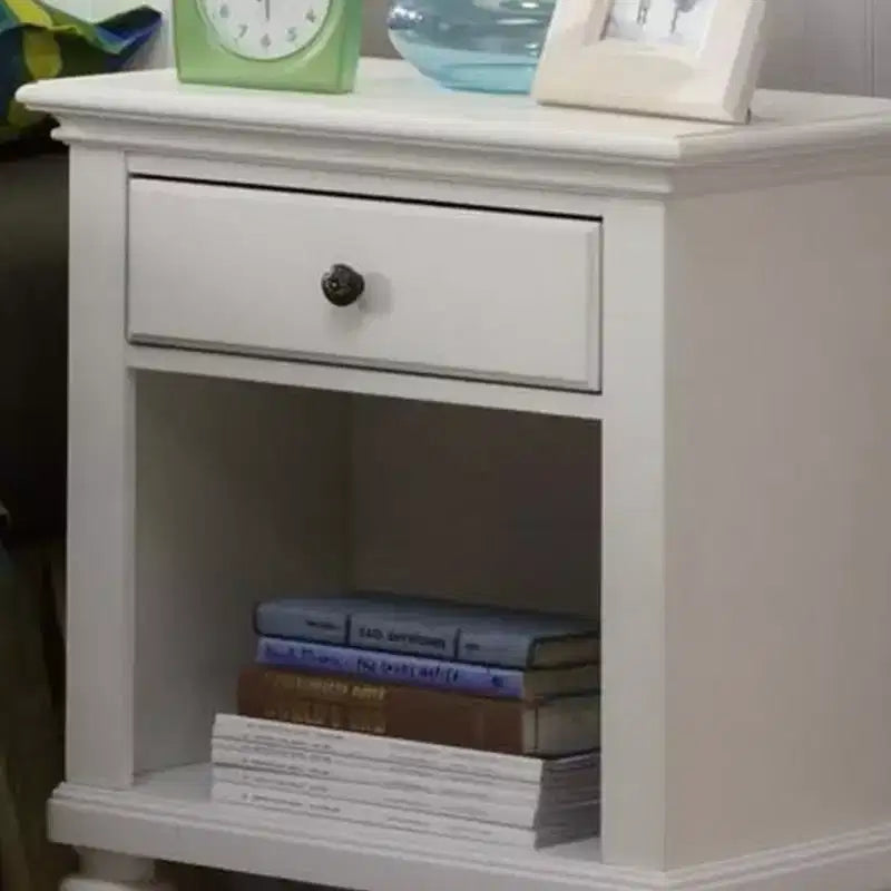 Bermuda Nightstand - White/Espresso with Brass Hardware