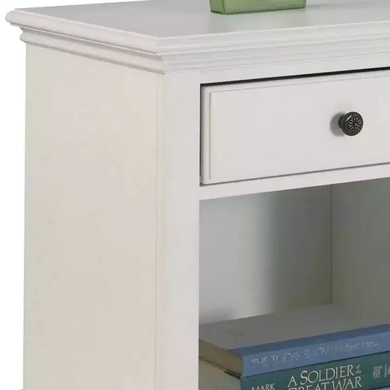 Bermuda Nightstand - White/Espresso with Brass Hardware