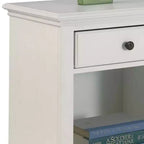 Table de chevet Bermuda - Blanc/Espresso avec quincaillerie en laiton