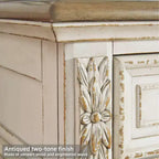 Commode 7 tiroirs, blanc ébréché – Style Campagne, Structure en composite de bois