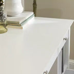 Bureau d'ordinateur de luxe avec rangement et tiroir à clavier - Blanc