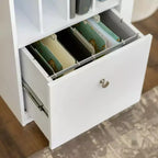 Bureau d'ordinateur de luxe avec rangement et tiroir à clavier - Blanc