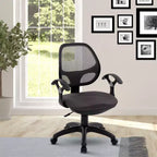 Chaise de bureau mi-hauteur en maille noir – Pneumatique, pivotante, capacité de 68 kg
