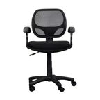 Chaise de bureau mi-hauteur en maille noir – Pneumatique, pivotante, capacité de 68 kg