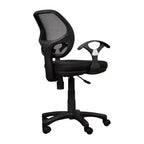 Chaise de bureau mi-hauteur en maille noir – Pneumatique, pivotante, capacité de 68 kg