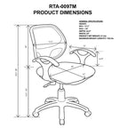 Chaise de bureau mi-hauteur en maille noir – Pneumatique, pivotante, capacité de 68 kg