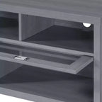 Meuble TV pour téléviseurs jusqu'à 65" Gris – Portes en verre, étagères ouvertes, gestion des câbles