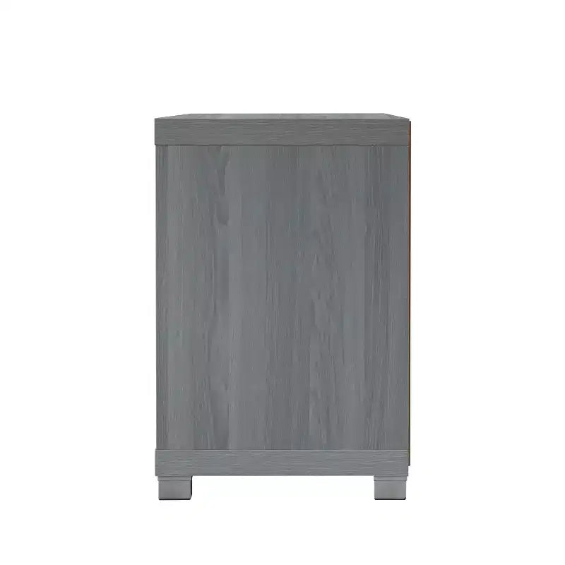 TV Stand for TVs up to 65" Gray – Glass Doors, Open Shelves, Cord Management