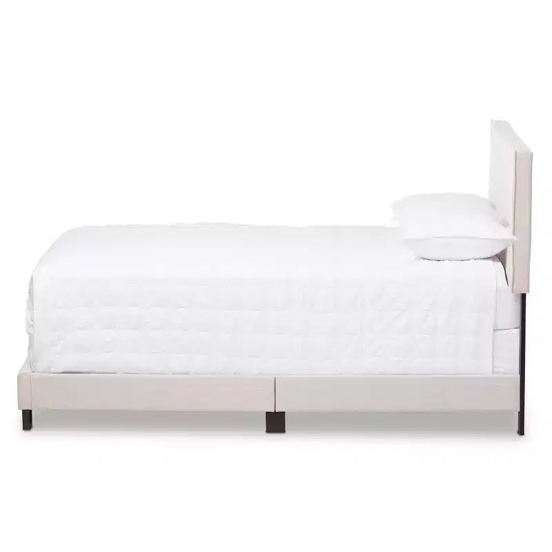 Queen Modern Upholstered Bed with Button-Tufted Headboard