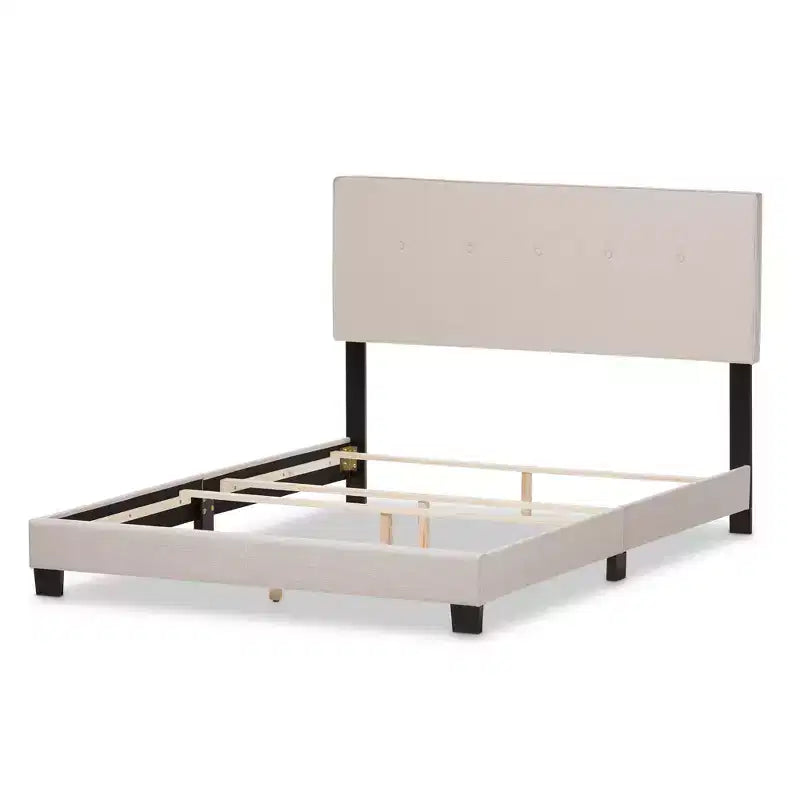 Queen Modern Upholstered Bed with Button-Tufted Headboard