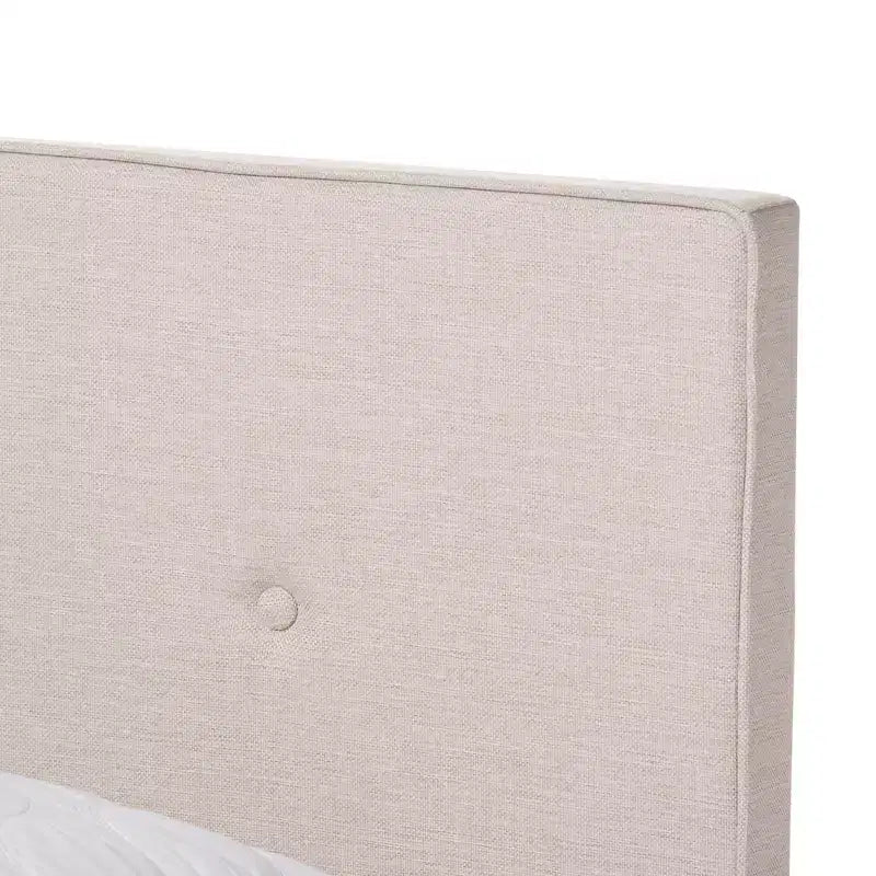 Queen Modern Upholstered Bed with Button-Tufted Headboard