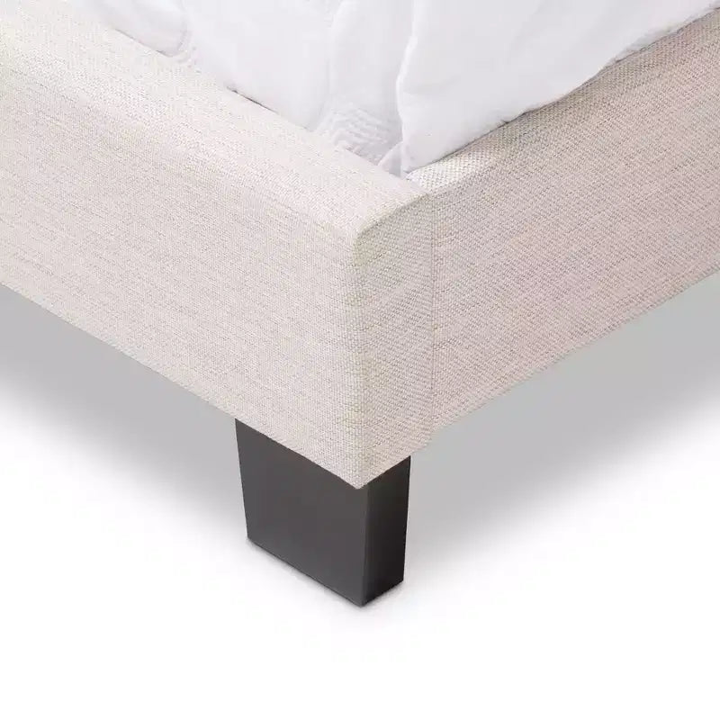 Queen Modern Upholstered Bed with Button-Tufted Headboard