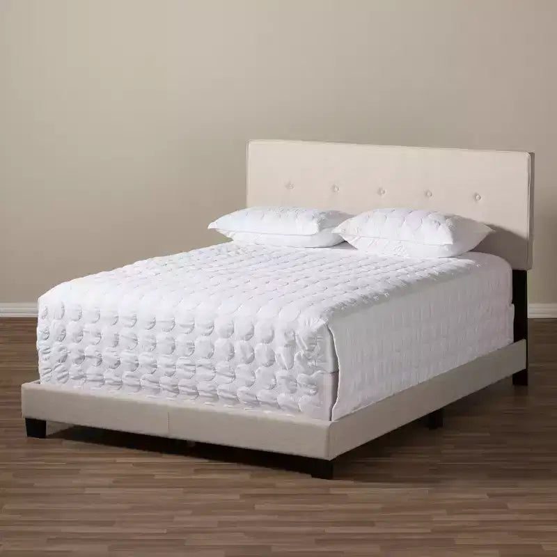 Queen Modern Upholstered Bed with Button-Tufted Headboard