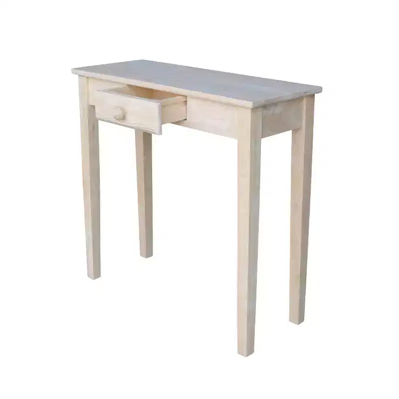 Mission Style Unfinished Solid Wood Console Table with Drawer