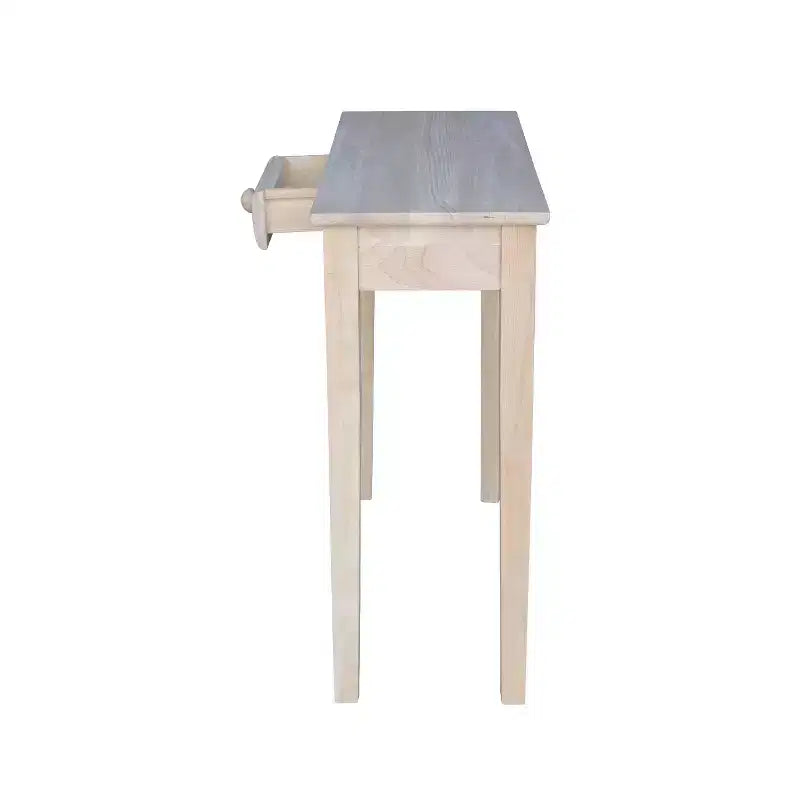 Mission Style Unfinished Solid Wood Console Table with Drawer