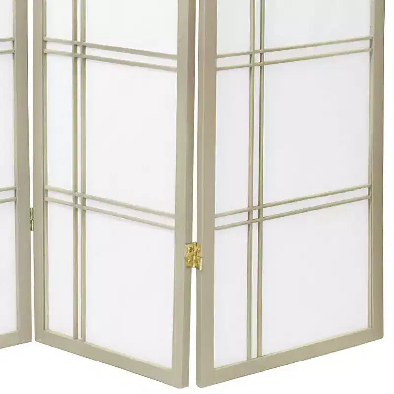 6 ft. Tall Double Cross Shoji Screen - Gray (4 Panels)