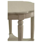 Table d'appoint ronde blanc cassé avec étagère inférieure, style français