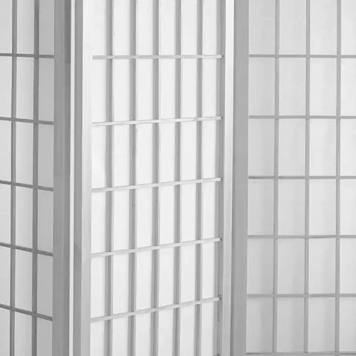 5 ft. Tall Window Pane Shoji Screen - White (5 Panels)