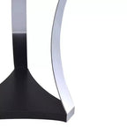 Table d'appoint ronde en verre noir chromé avec étagère inférieure