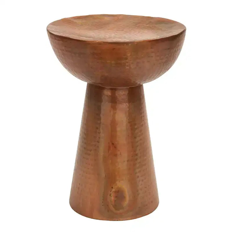 Vintage Iron Drum Accent Table Copper, 14" x 20"