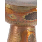 Table d'appoint en fer forgé martelé, cuivre, 14" x 20"