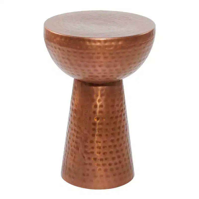 Vintage Iron Drum Accent Table Copper, 14" x 20"