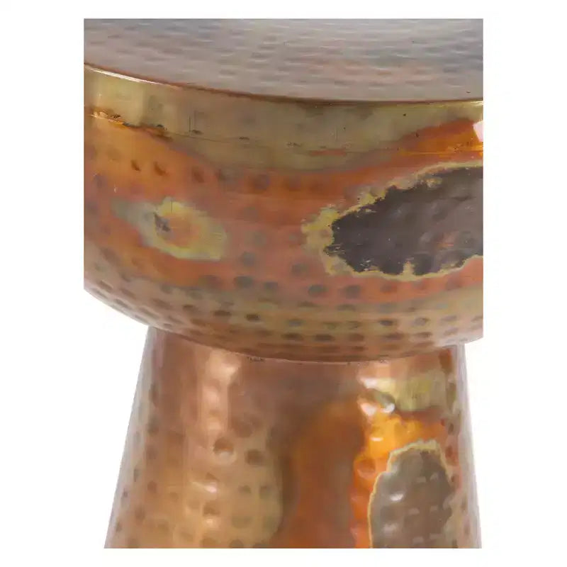 Vintage Iron Drum Accent Table Copper, 14" x 20"