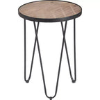 Table d'appoint ronde de ferme, brun/noir