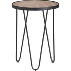 Table d'appoint ronde de ferme, brun/noir