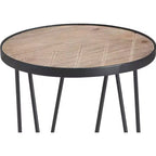Table d'appoint ronde de ferme, brun/noir