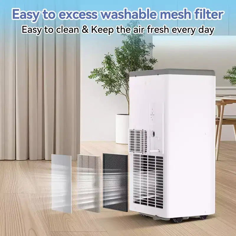 Climatiseur Portable, Flarhetoric 10000 BTU Climatisation/Ventilation/Déshumidification 3 EN 1, Unité AC Portable pour Pièce de 52 m², Unités pour Pièces à Faible Bruit