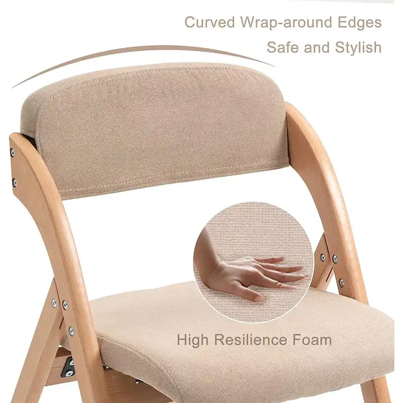 Chaises de salle à manger pliantes empilables en bois avec sièges rembourrés (lot de 4)
