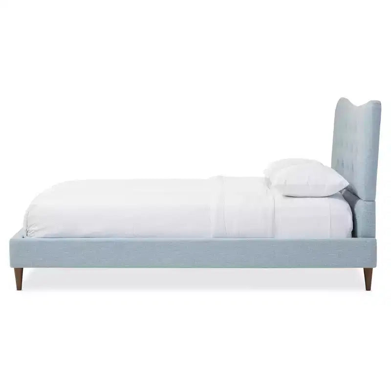 Mid-Century Modern Fabric Platform Bed - Queen