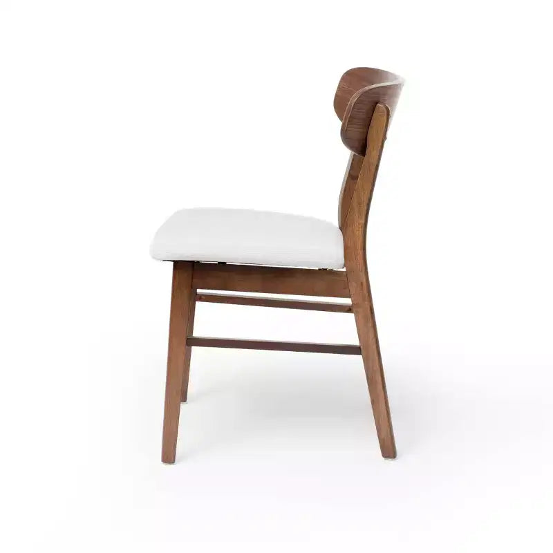 Set of 2 Mid-Century Modern Dining Chairs with Padded Seats