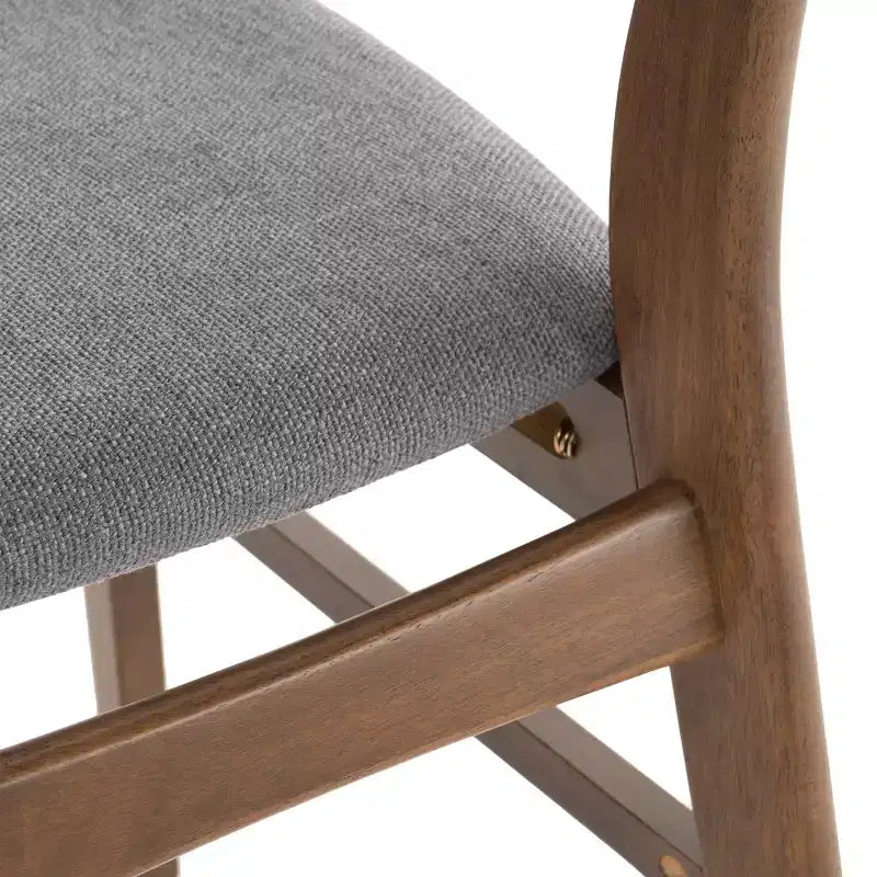 Set of 2 Mid-Century Modern Dining Chairs with Padded Seats