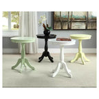 Table d'appoint piédestal ronde de style cottage noir