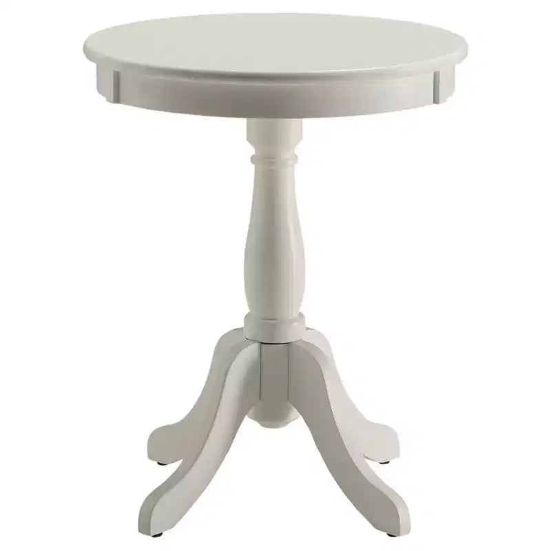 Round Cottage Style Pedestal Side Table Black