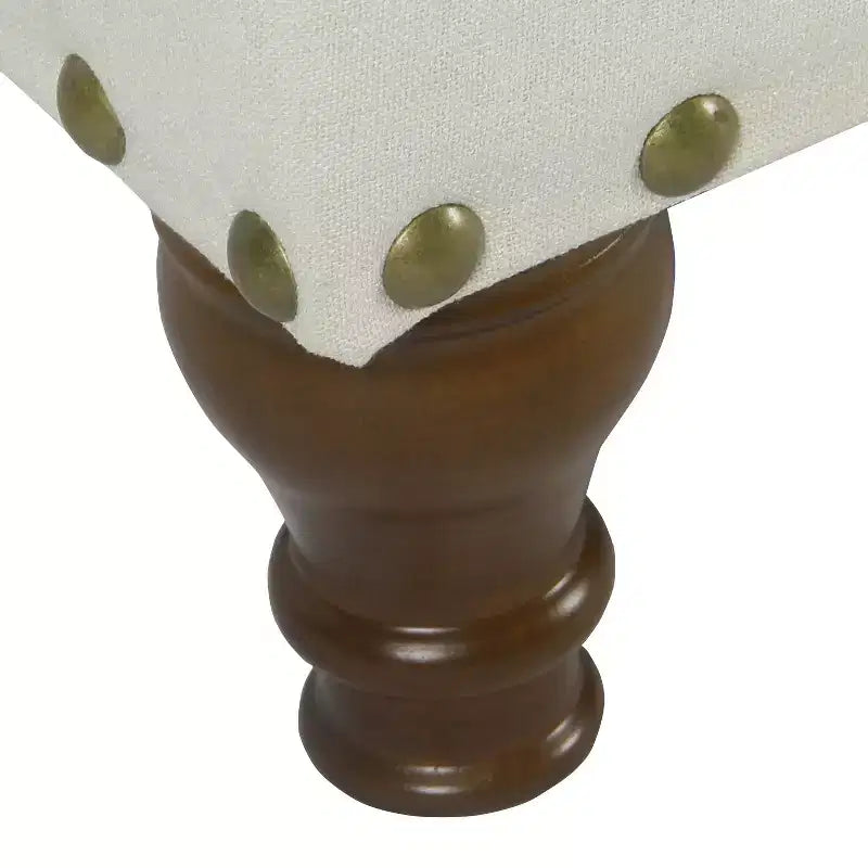 Large Storage Bench with Nailhead Trim, Linen Fabric